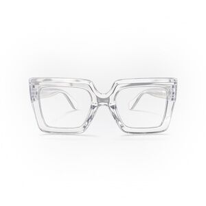 Oversized Square Statement Glasses | Crystal Clear